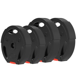 4-Delt vægtskivesæt til træning, fitnesscenter, hjemmetræning, styrketræning, 2 x 7,5 kg og 2 x 5 kg, sort
