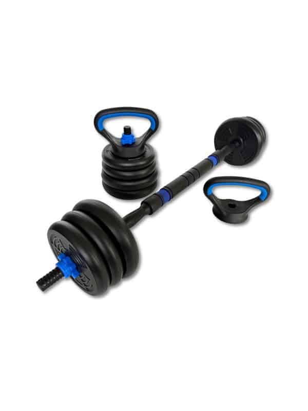 ASG 20 kg. Vægtsæt m. Runde skiver - Sort/Blå