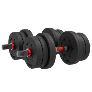 2 I 1 håndvægtsæt 20 kg justerbar håndvægt og vægtstang professionel håndvægt styrketræning sort