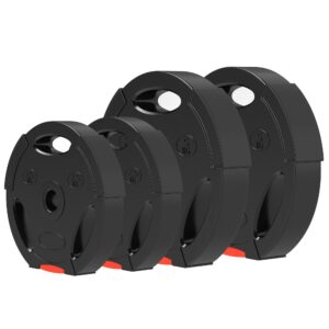 4-Delt vægtskivesæt til træning, fitnesscenter, hjemmetræning, styrketræning, 2 x 5 kg og 2 x 2,5 kg, sort