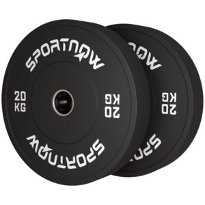 Vægtskiver, 2 x 20 kg, olympisk standard, gummi, støjsvag, sort